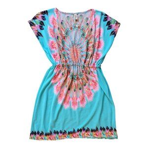 LULI FAMA ~ Dream Catcher Cap Sleeve Caftan Dress Cover-up  XS/SM